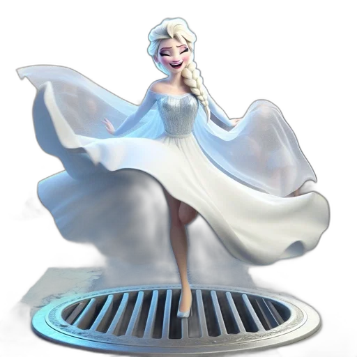 dress, 3d render, concept art, elsa transparent PNG cut-out
