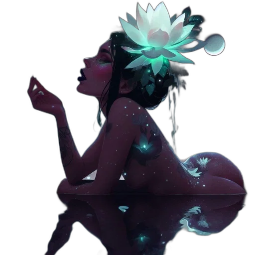 crown, dress, flower, creature transparent PNG cut-out