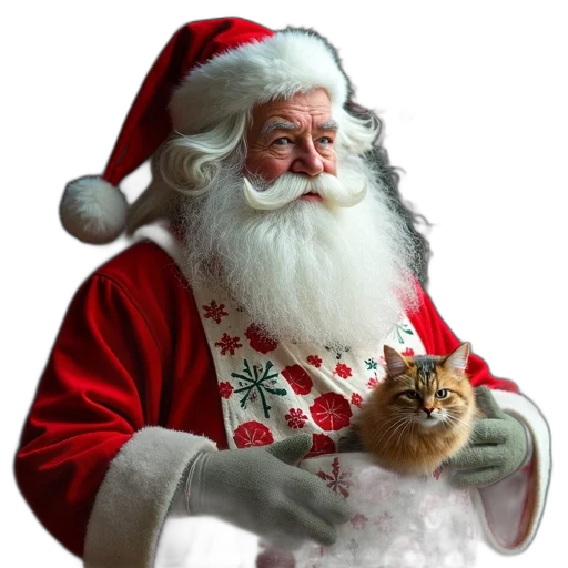 animal, photorealistic, colorful, santa transparent PNG cut-out