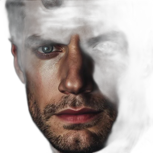 face, mask, photorealistic, concept art transparent PNG cut-out