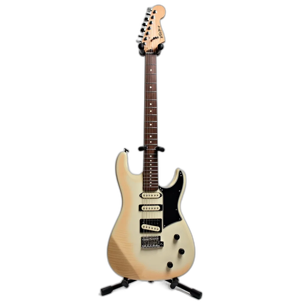 3d render, white, electric, guitar transparent PNG cut-out