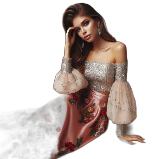 dress, jewelry, fantasy art, photorealistic transparent PNG cut-out