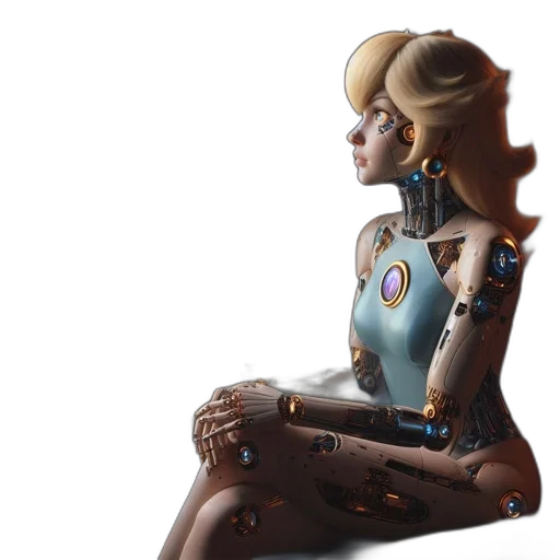 robot, jewelry, concept art, 3d render transparent PNG cut-out
