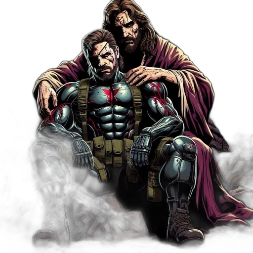 comic book art, concept art, fantasy art, two transparent PNG cut-out