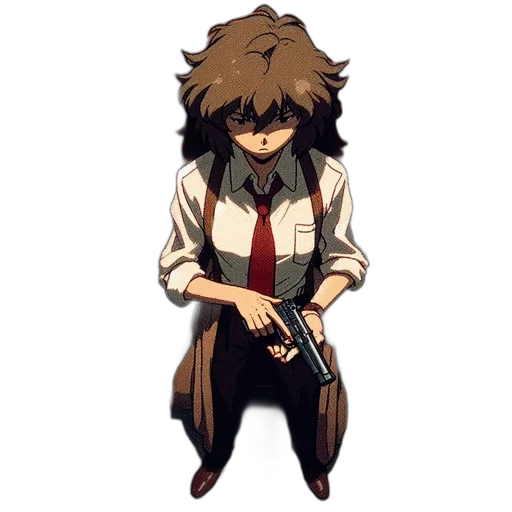 weapon, staff, jacket, mask transparent PNG cut-out