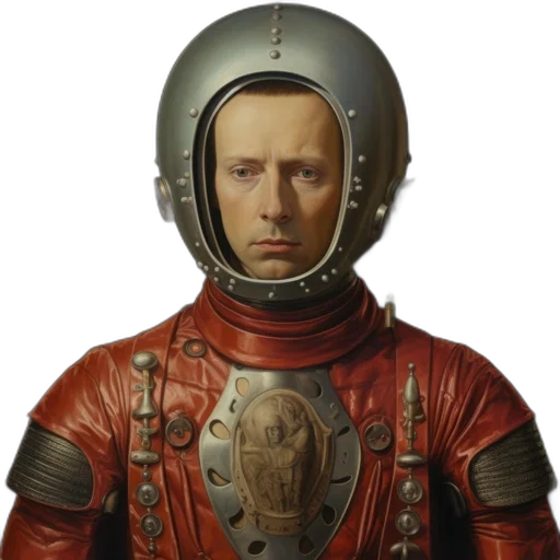 robot, face, staff, jacket transparent PNG cut-out