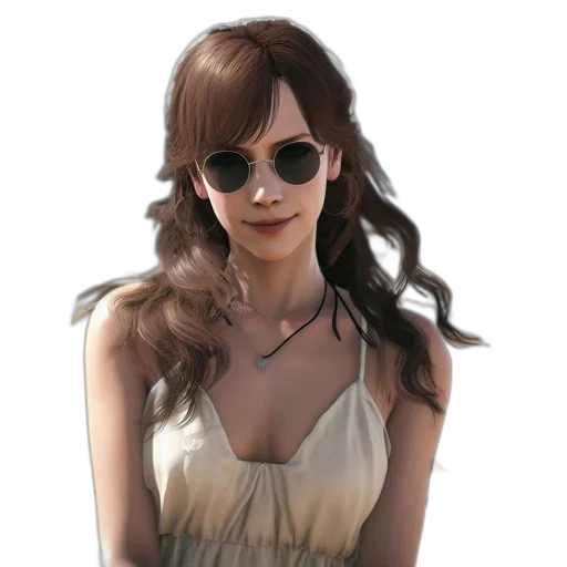 dress, jewelry, face, staff transparent PNG cut-out