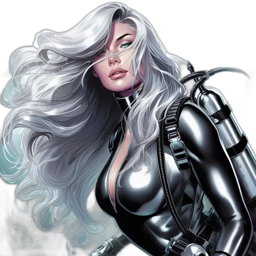comic book art, concept art, fantasy art, cyberpunk transparent PNG cut-out