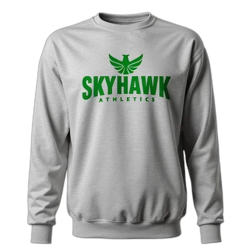 grey, sweatshirt, green, logo transparent PNG cut-out