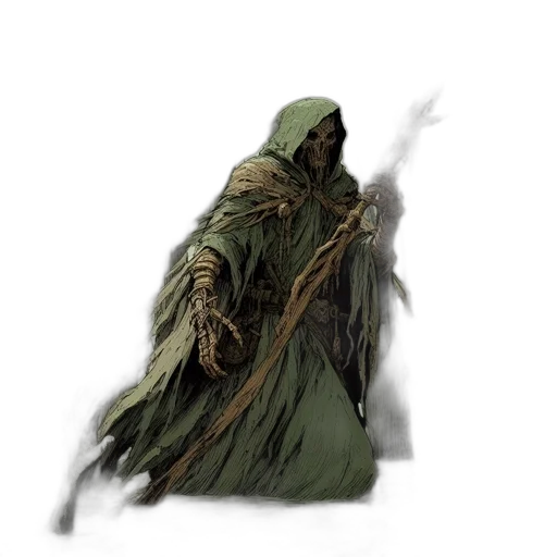 creature, staff, mask, jacket transparent PNG cut-out