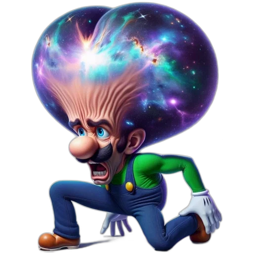 hair, hat, creature, staff transparent PNG cut-out