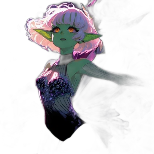 dress, mask, creature, staff transparent PNG cut-out