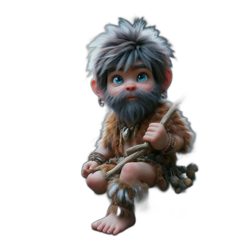 creature, staff, fantasy art, 3d render transparent PNG cut-out