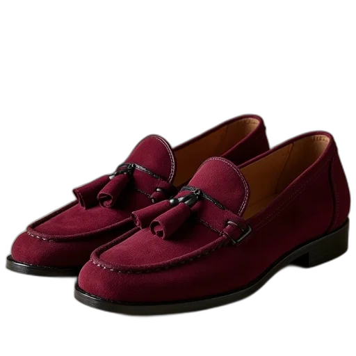 shoes, photorealistic, photo, burgundy transparent PNG cut-out