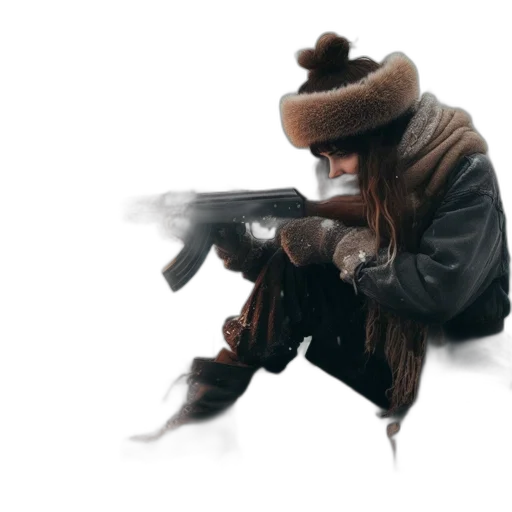 hat, jacket, mask, weapon transparent PNG cut-out