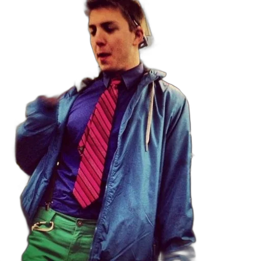 jacket, staff, vaporwave, photorealistic transparent PNG cut-out