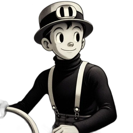 staff, hat, robot, cartoon transparent PNG cut-out