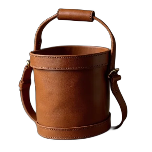 earth tones, brown, leather, bucket transparent PNG cut-out