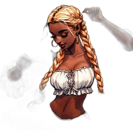 dress, hair, crown, concept art transparent PNG cut-out