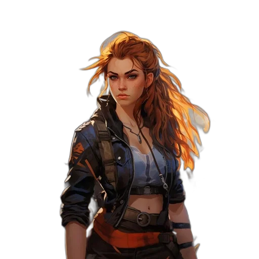 jacket, staff, face, concept art transparent PNG cut-out