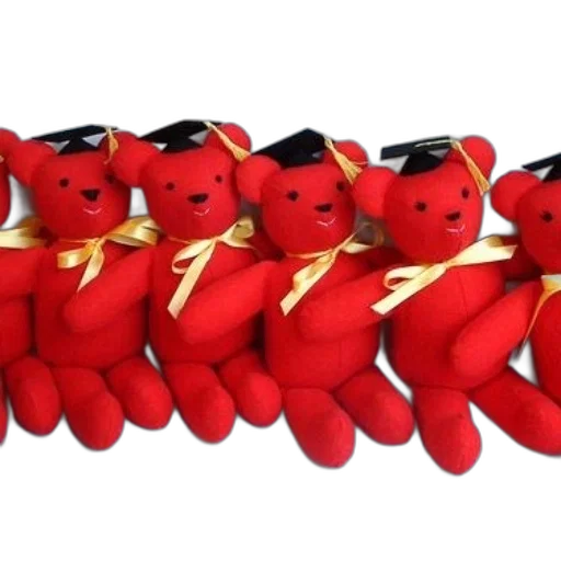 row, red, teddy, bears transparent PNG cut-out