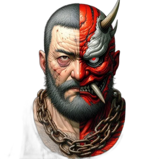 face, staff, mask, dragon transparent PNG cut-out
