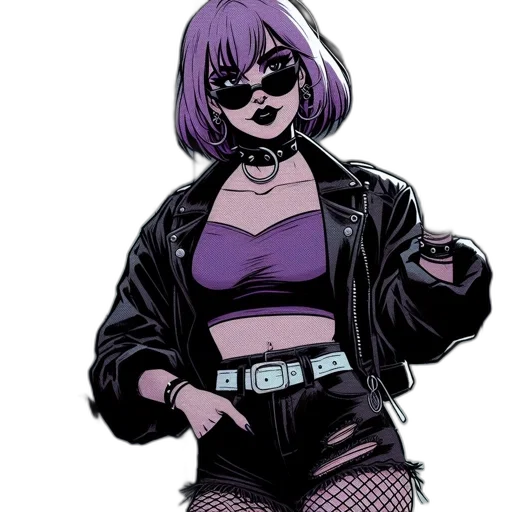jacket, cyberpunk, comic book art, concept art transparent PNG cut-out