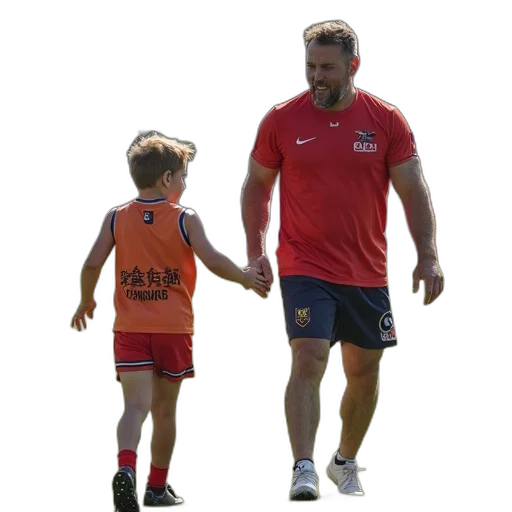 australian, coach, his, young transparent PNG cut-out