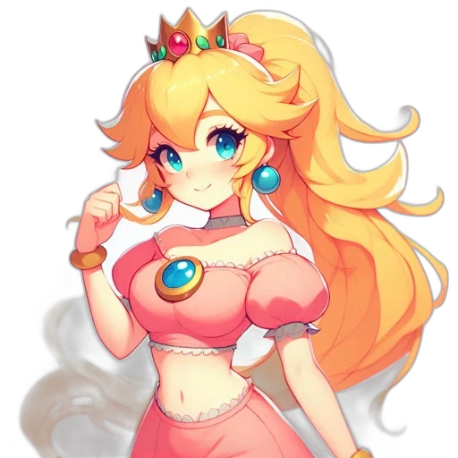 crown, dress, staff, pixel art transparent PNG cut-out
