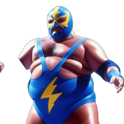 concept art, 3d render, comic book art, wrestler transparent PNG cut-out