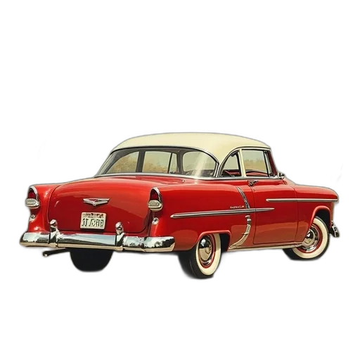 car, photorealistic, 3d render, vintage transparent PNG cut-out