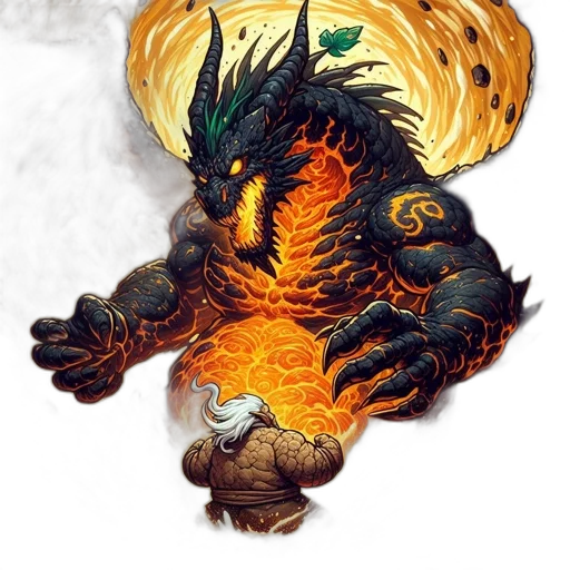 dragon, creature, mask, staff transparent PNG cut-out