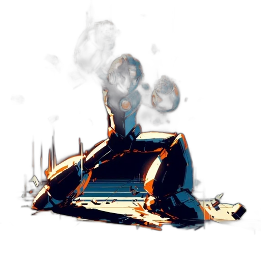 robot, weapon, jacket, crown transparent PNG cut-out