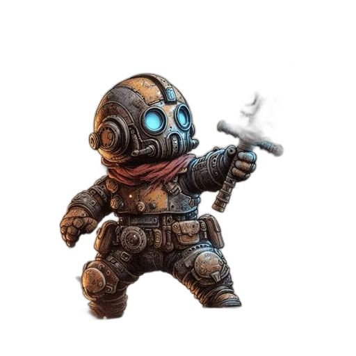 robot, weapon, creature, staff transparent PNG cut-out