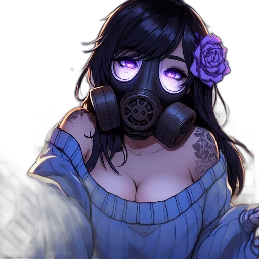 mask, face, dress, cyberpunk transparent PNG cut-out