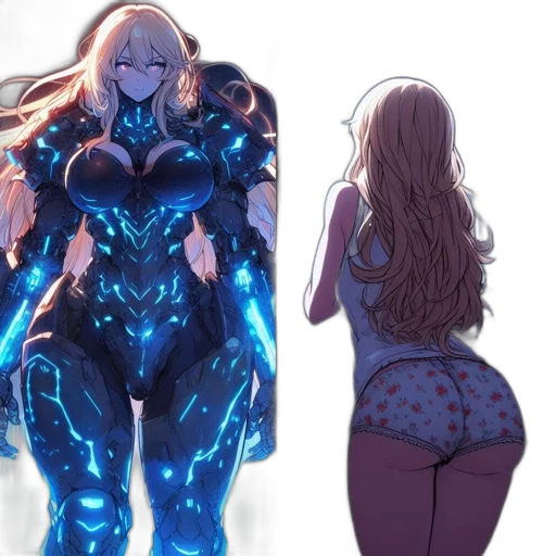 dress, concept art, anime, comic book art transparent PNG cut-out