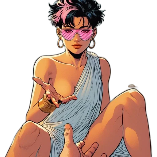 comic book art, cyberpunk, concept art, vaporwave transparent PNG cut-out
