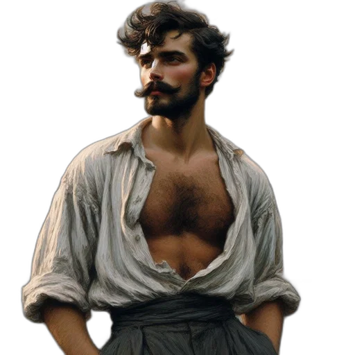 face, sword, staff, oil painting transparent PNG cut-out
