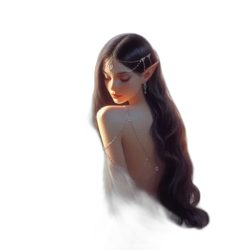 dress, hair, crown, jewelry transparent PNG cut-out
