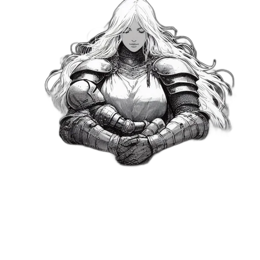 dragon, crown, hair, sword transparent PNG cut-out
