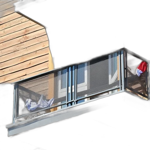 furniture, 3d render, balcony, metal transparent PNG cut-out