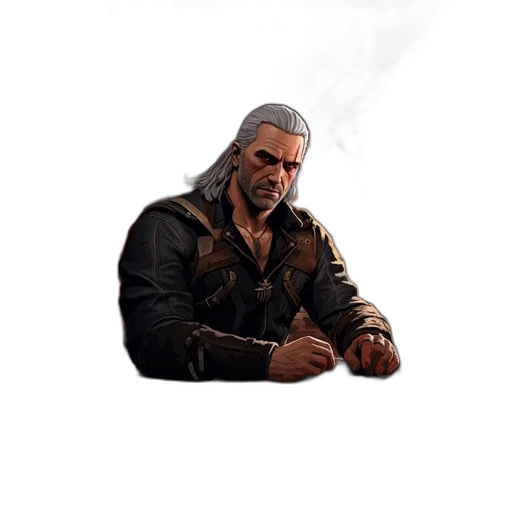 weapon, jacket, sword, face transparent PNG cut-out