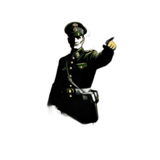 staff, weapon, hat, jacket transparent PNG cut-out