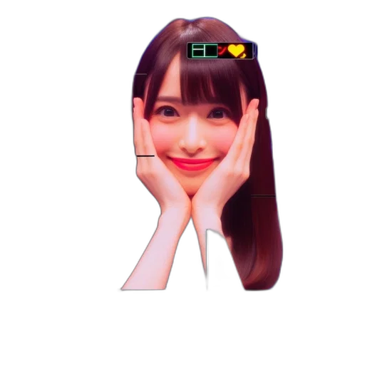 face, anime, vaporwave, photorealistic transparent PNG cut-out