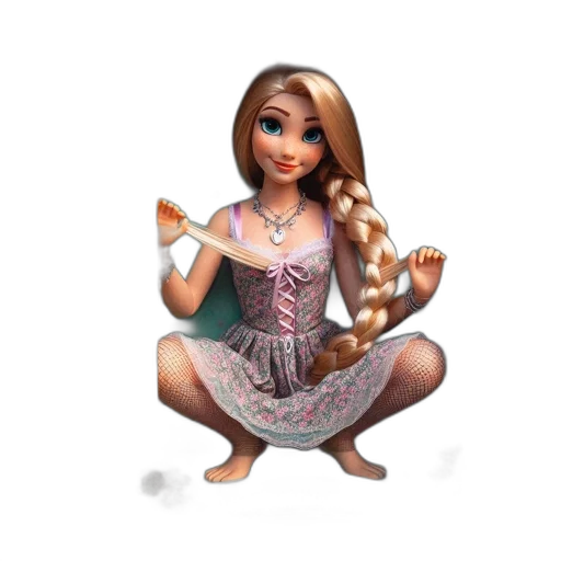 dress, staff, jewelry, hair transparent PNG cut-out