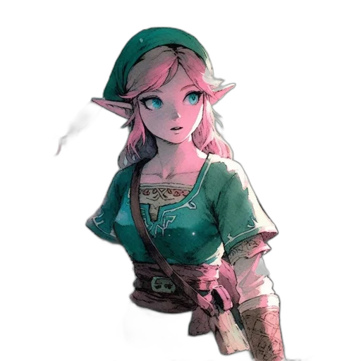 dress, staff, hat, weapon transparent PNG cut-out