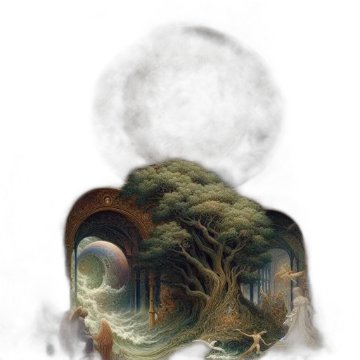 dragon, mask, tree, creature transparent PNG cut-out