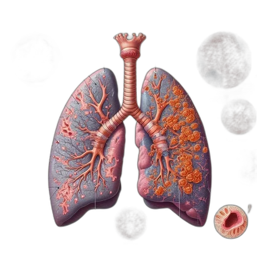 anatomical, illustration, lungs, shows transparent PNG cut-out