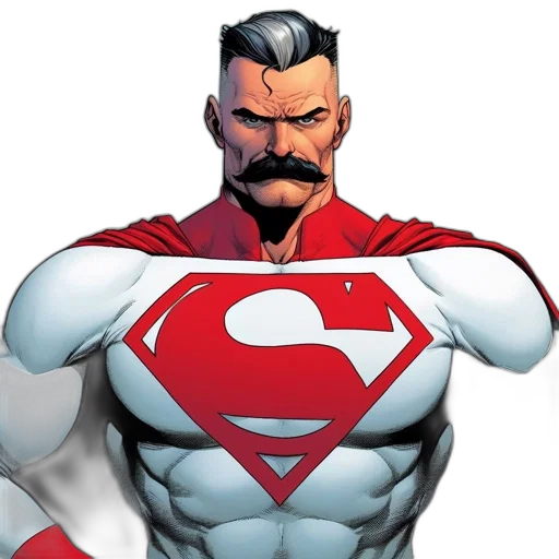 comic book art, concept art, cartoon, superman transparent PNG cut-out