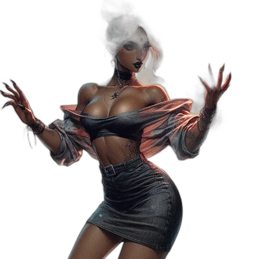 dress, concept art, fantasy art, cyberpunk transparent PNG cut-out
